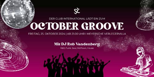 Veranstaltung in/um Leipzig: October Groove mit DJ Rob Vandenberg